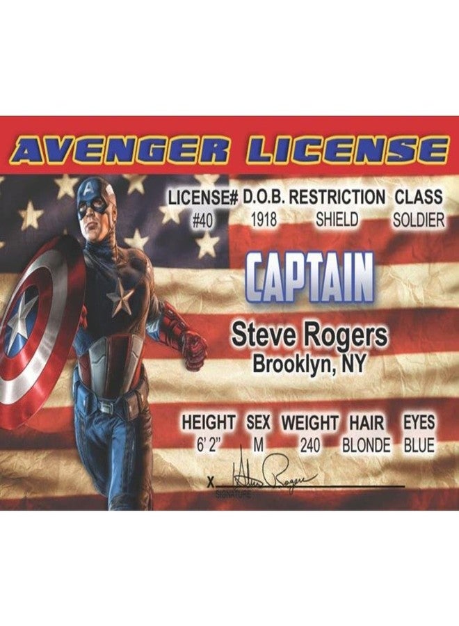 Signs 4 Fun Parody Driver’s License | Captain America ID | Fake ID Novelty Card | Collectible Trading Card Driver’s License | Novelty Gift for Holidays | Made in The USA